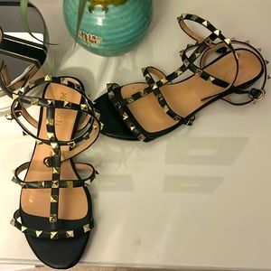Black gold studded sandals (wraps around ankles)